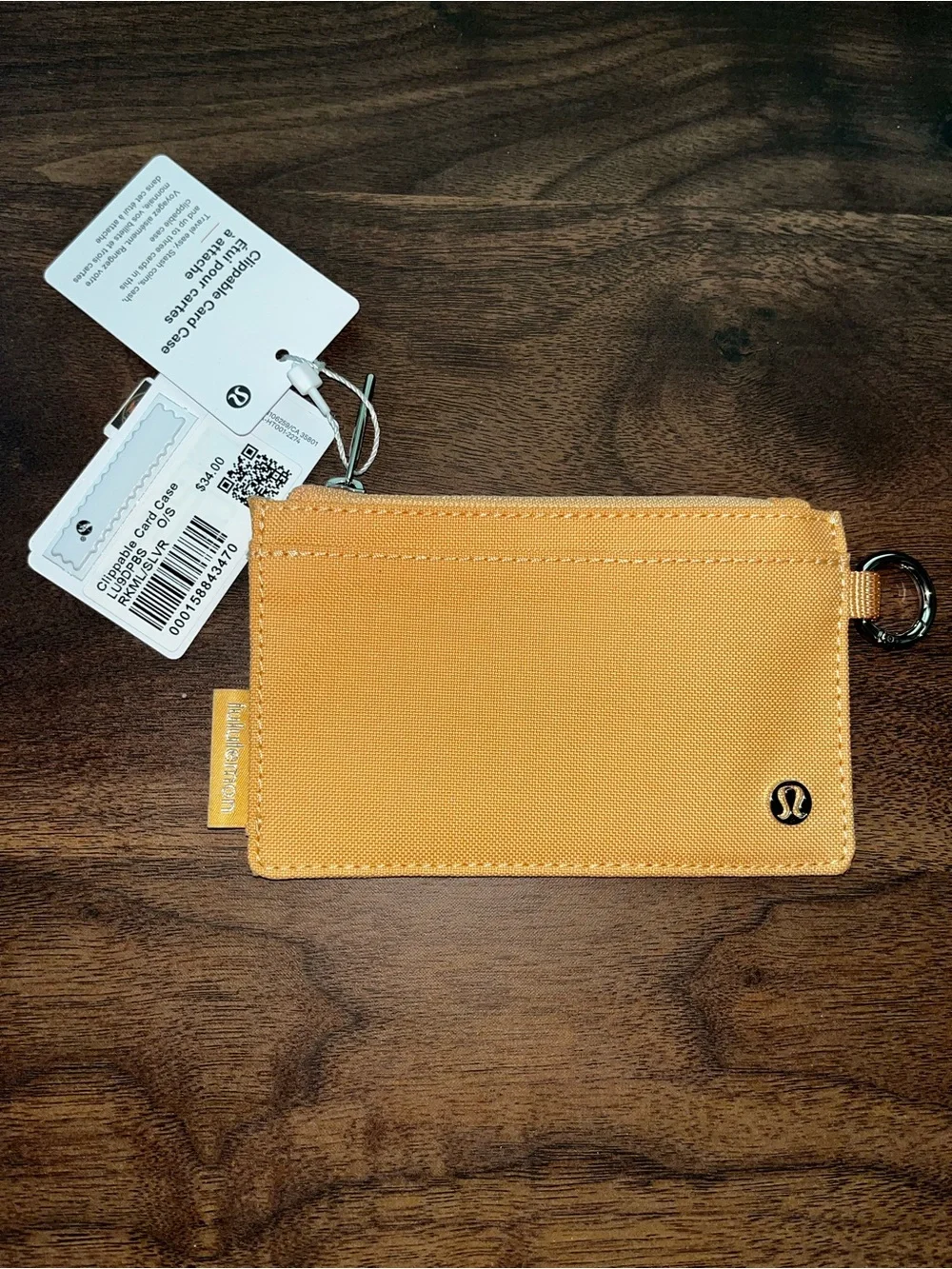 lululemon athletica Yellow Clipable Card Case
